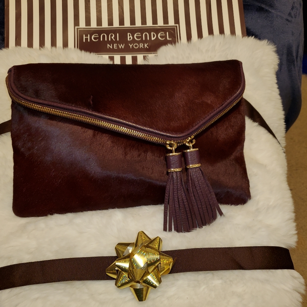 Henri Bendel  Burgundy Calf Hair - Brand New with Tags - Never Used